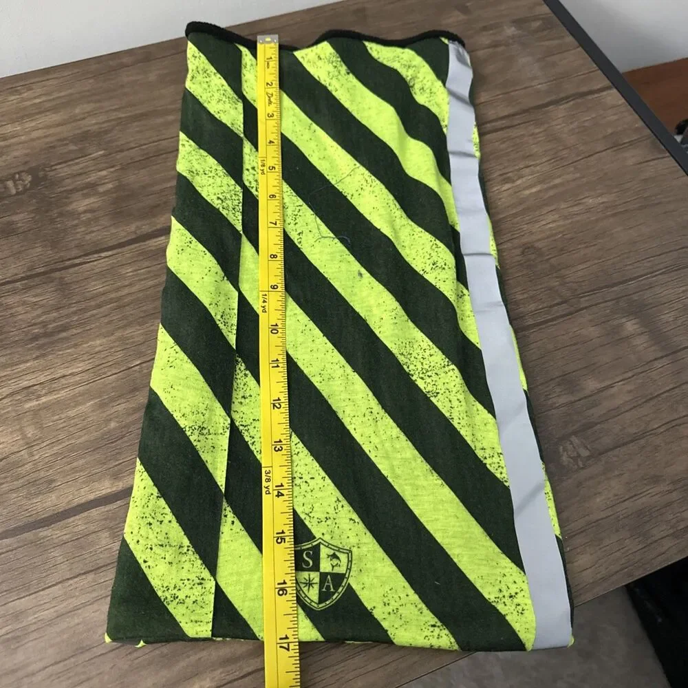 Salt Armour Co. Green Striped Thermal Fleece Lined Face Mask Ski Buff Neckware